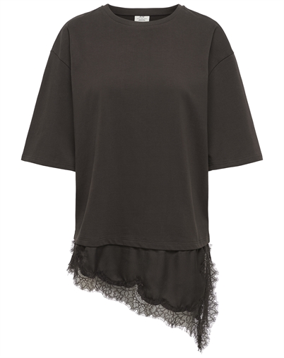 JDY - JDYAlma Lace Detail T-Shirt - Chocolate Torte